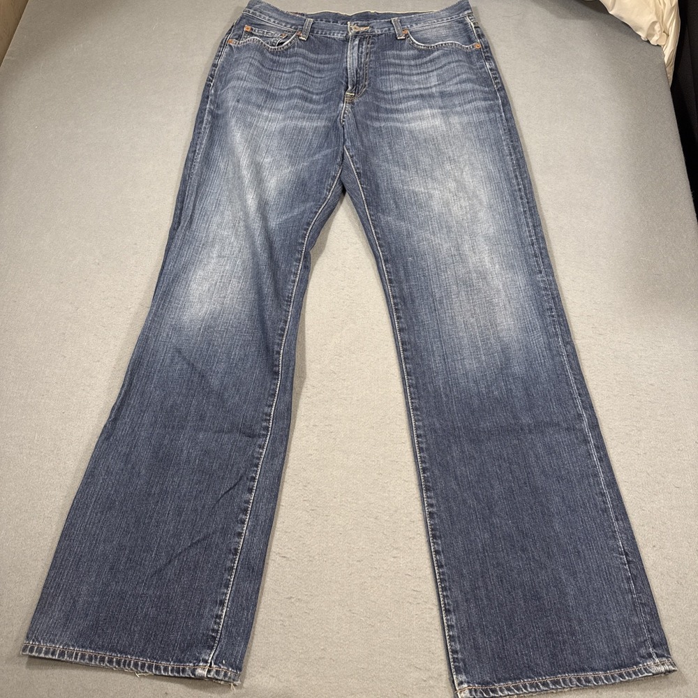 JEANS STRAIGHTMENS 33X33 Lucky Brand Denim Medium Wash 181 Relaxed Dungarees